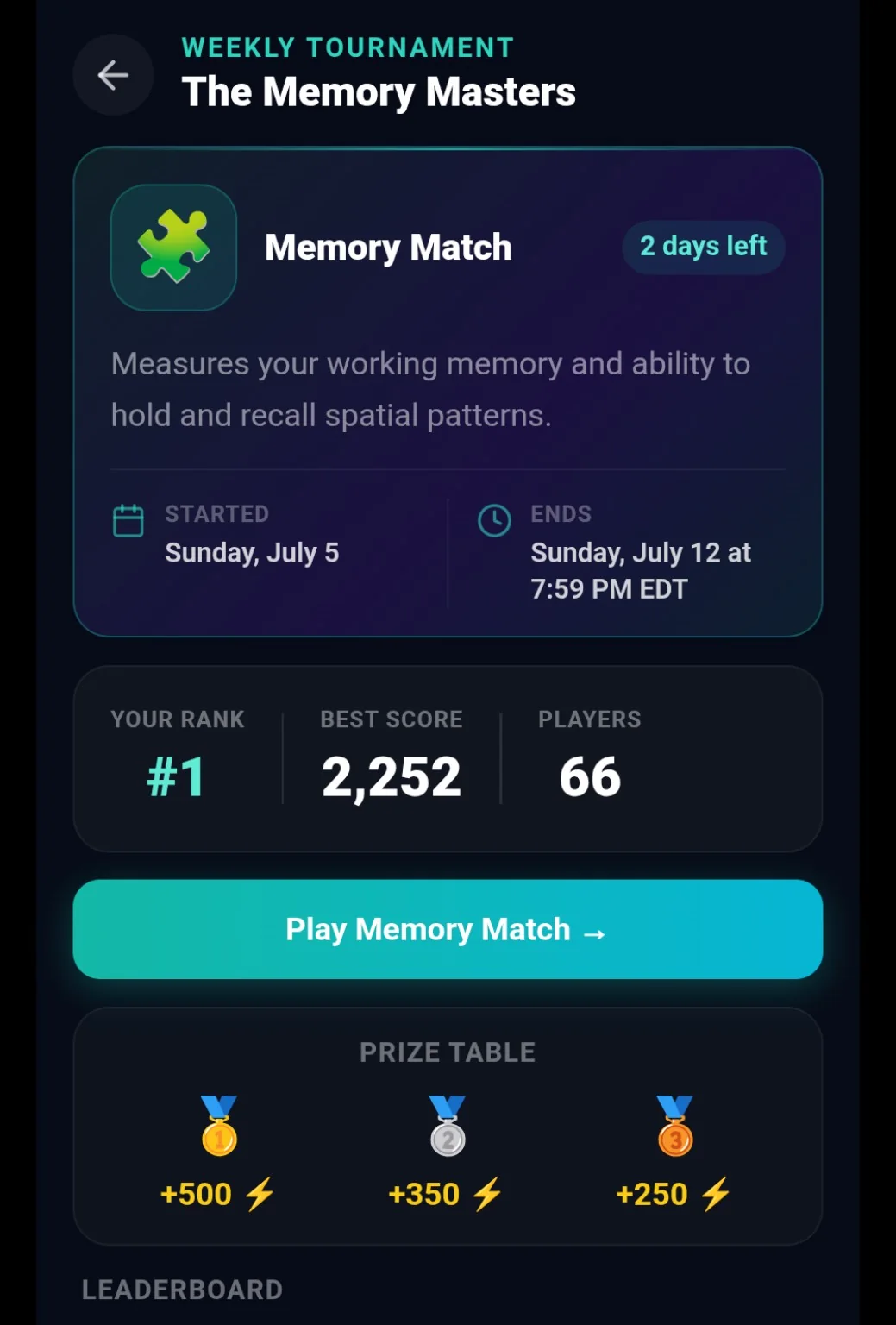 ThinkLock Weekly Tournament screenshot